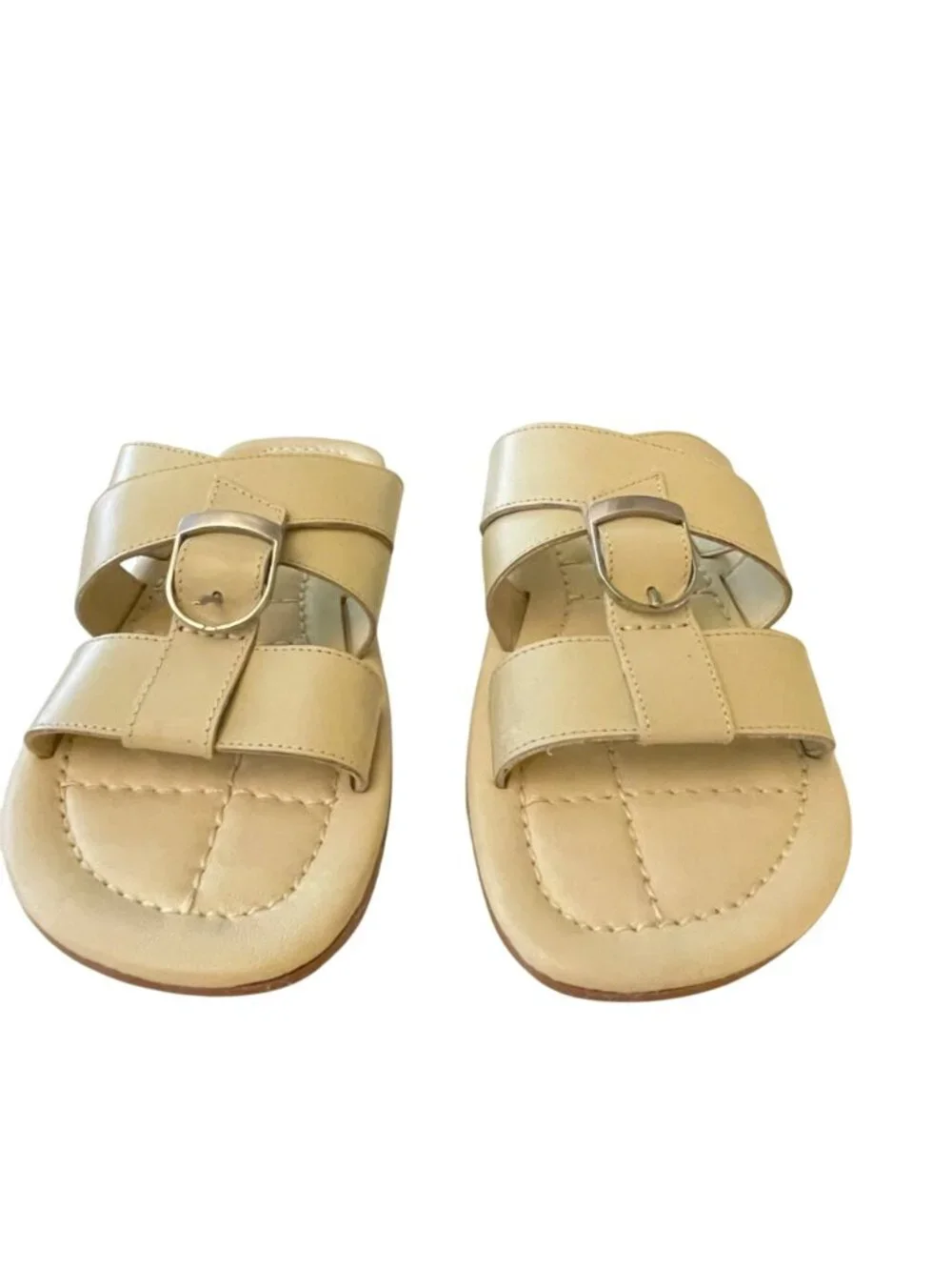 Free People Sloan Buckle Sandals Buttermilk Shoes Size 8 NEW